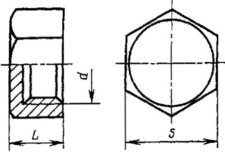 ГОСТ 8962-75 Соединительные части из ковкого чугуна с цилиндрической резьбой для трубопроводов. Колпаки. Основные размеры (с Изменениями N 1, 2)